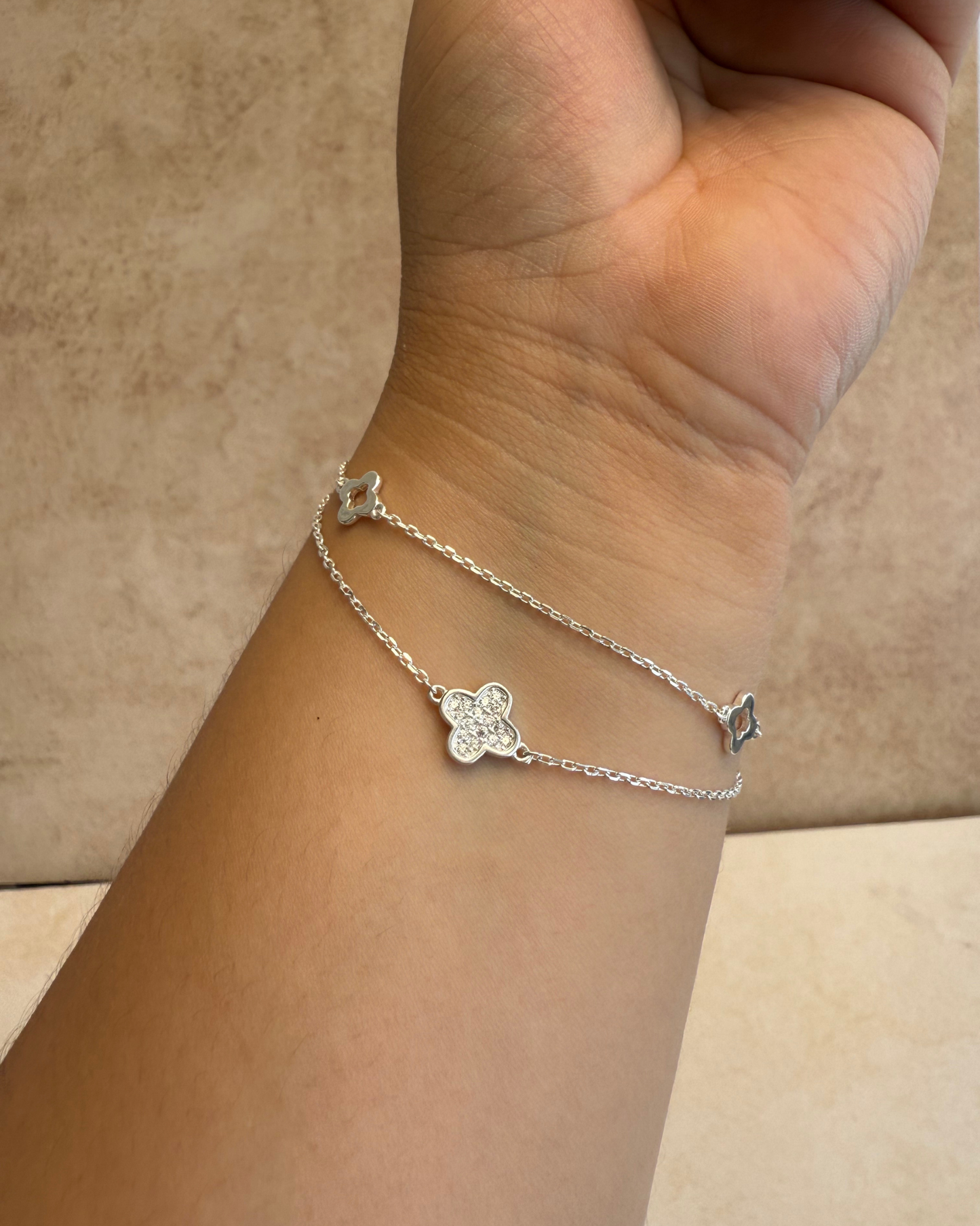 Pulsera doble de plata 9.25