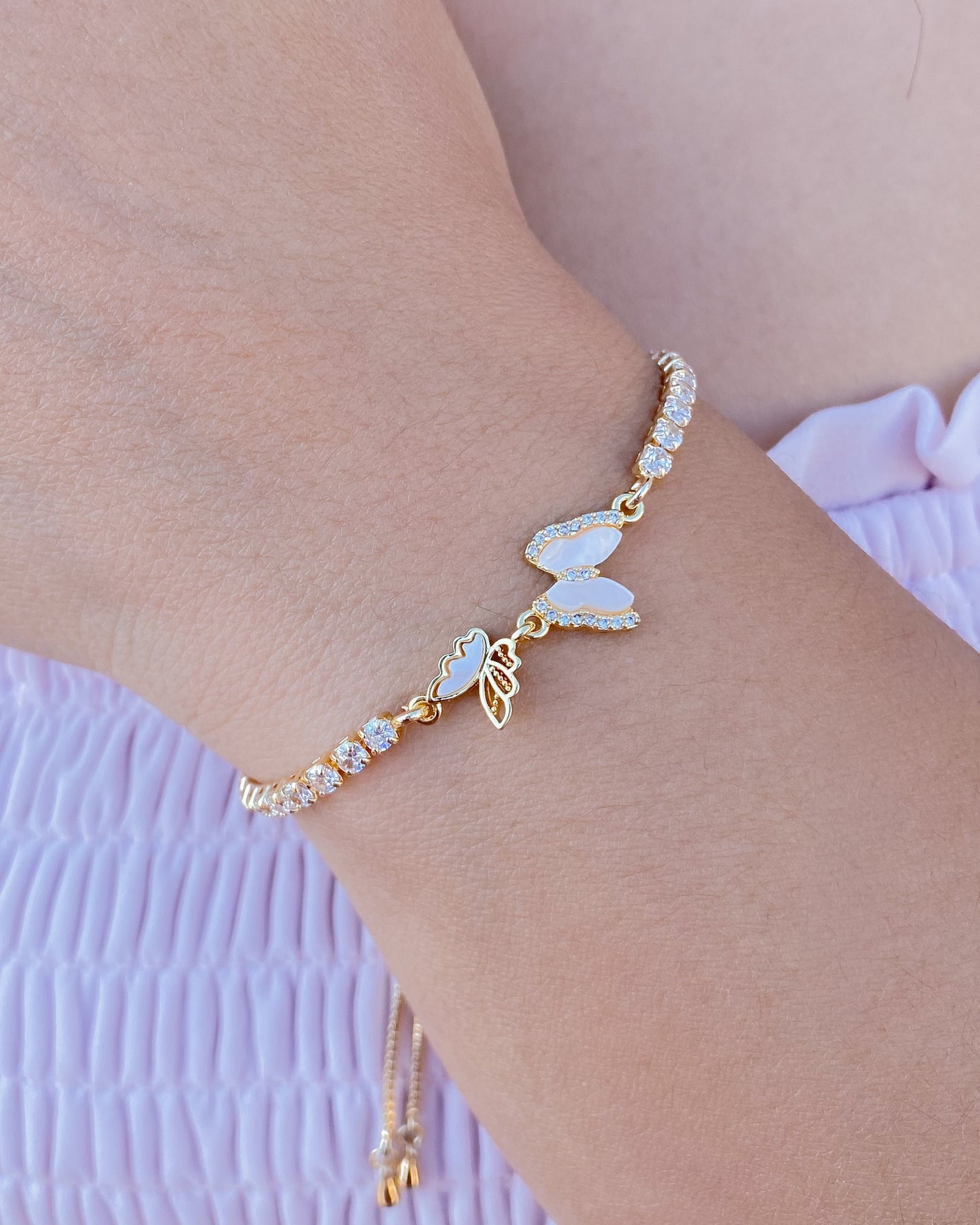 Pulsera ajustable de mariposas
