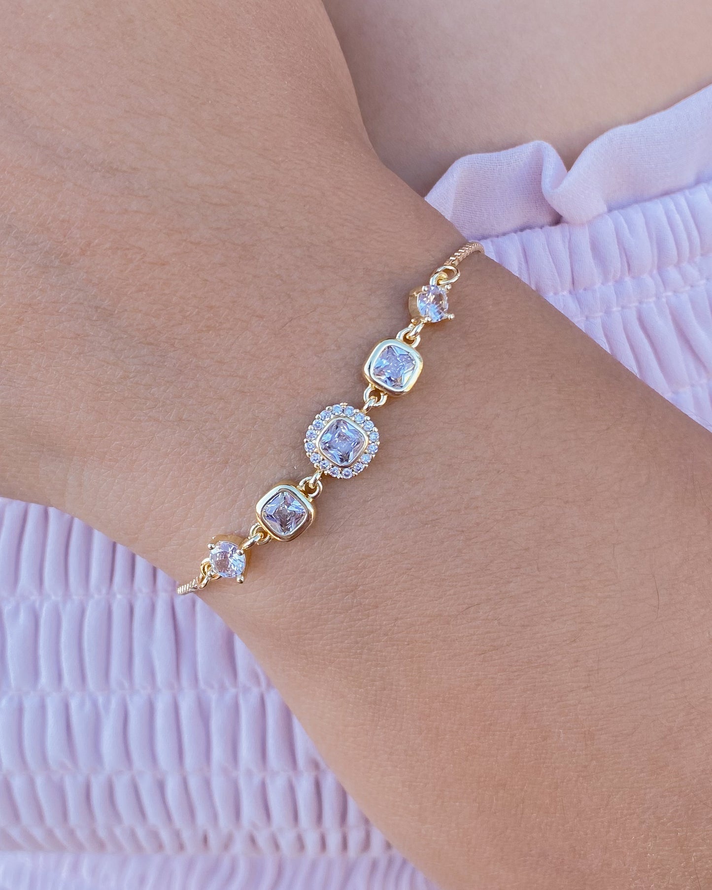 Pulsera ajustable de con brillantes