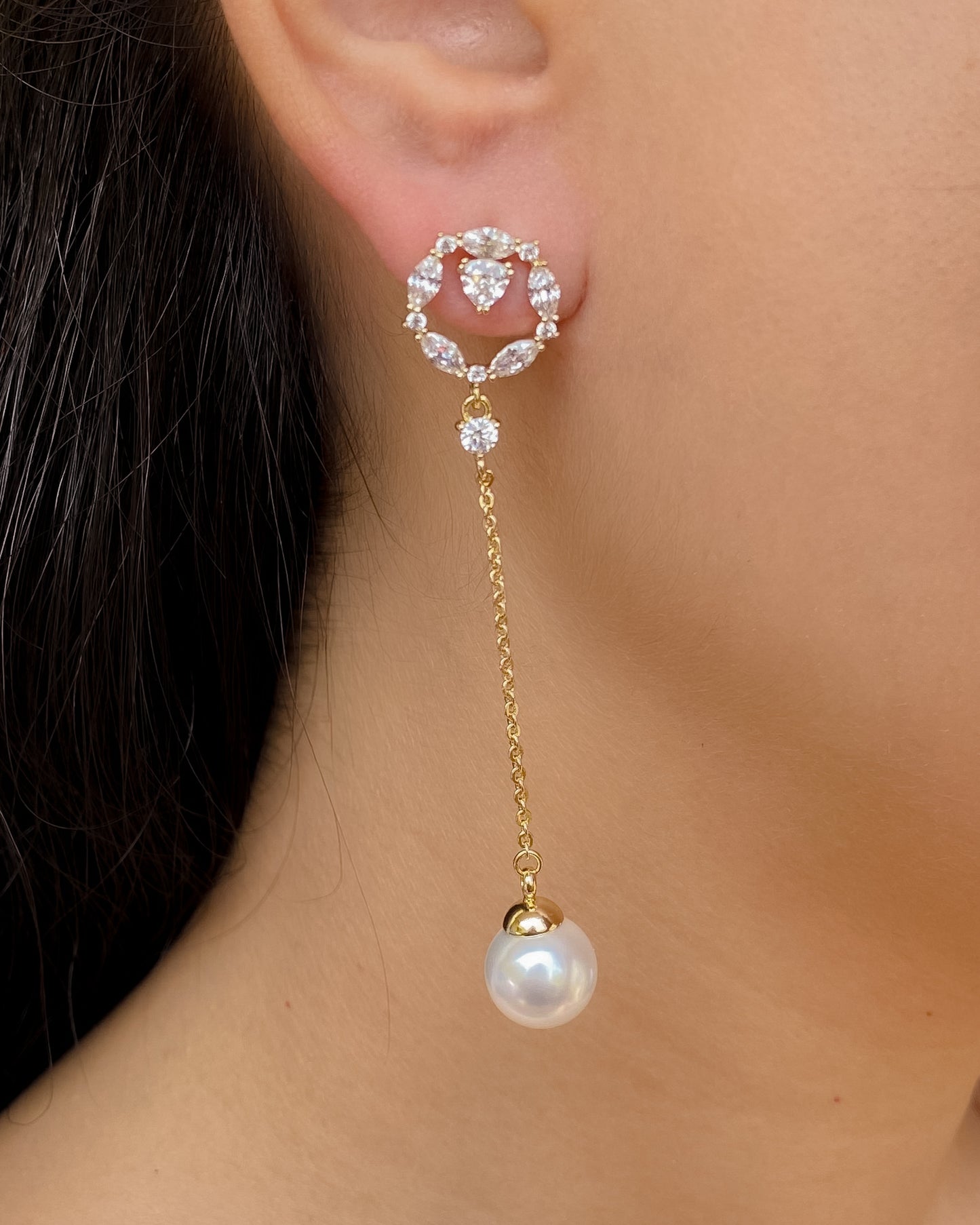 ARETES COLGANTES DE PERLA
