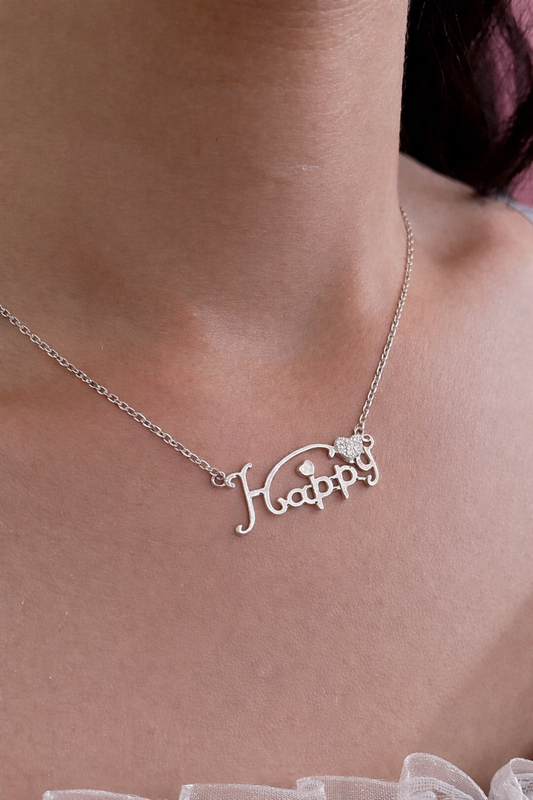 Cadena de plata 9.25 con dije “Happy”