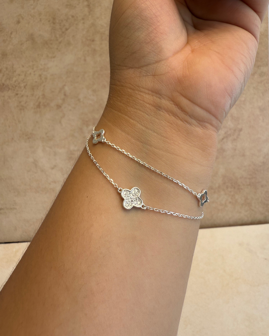 Pulsera doble de plata 9.25