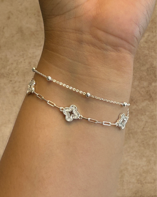 Pulsera doble de plata 9.25