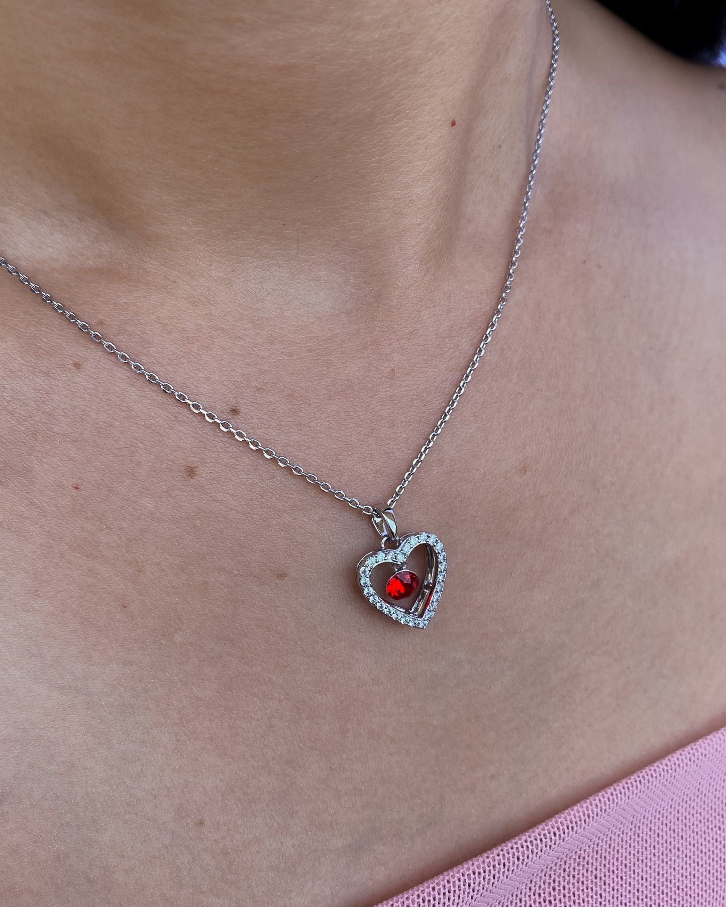 CADENA CORAZÓN ROJO