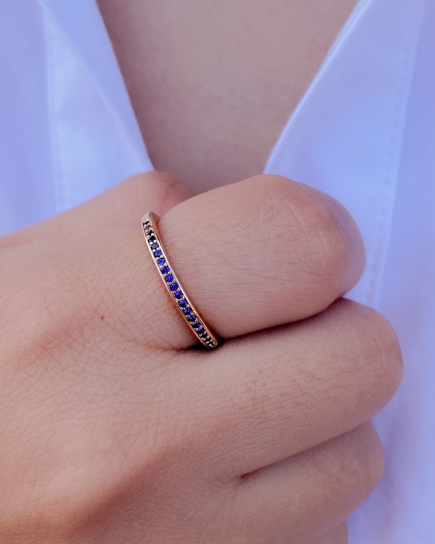 Anillo piedras azules