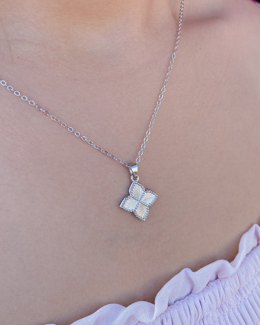Conjunto plateado. (Cadena + aretes)