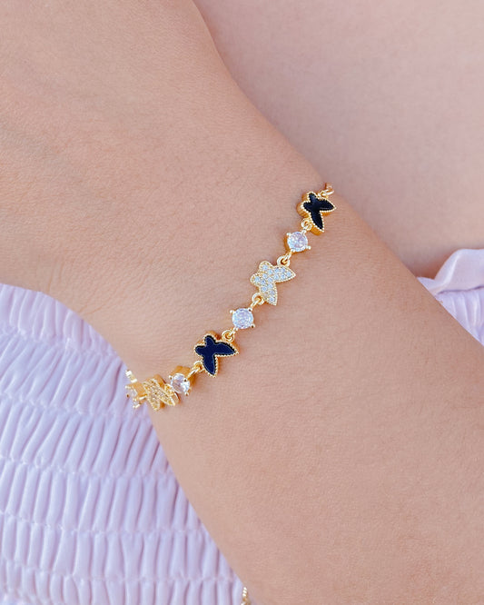 Pulsera ajustable de mariposas
