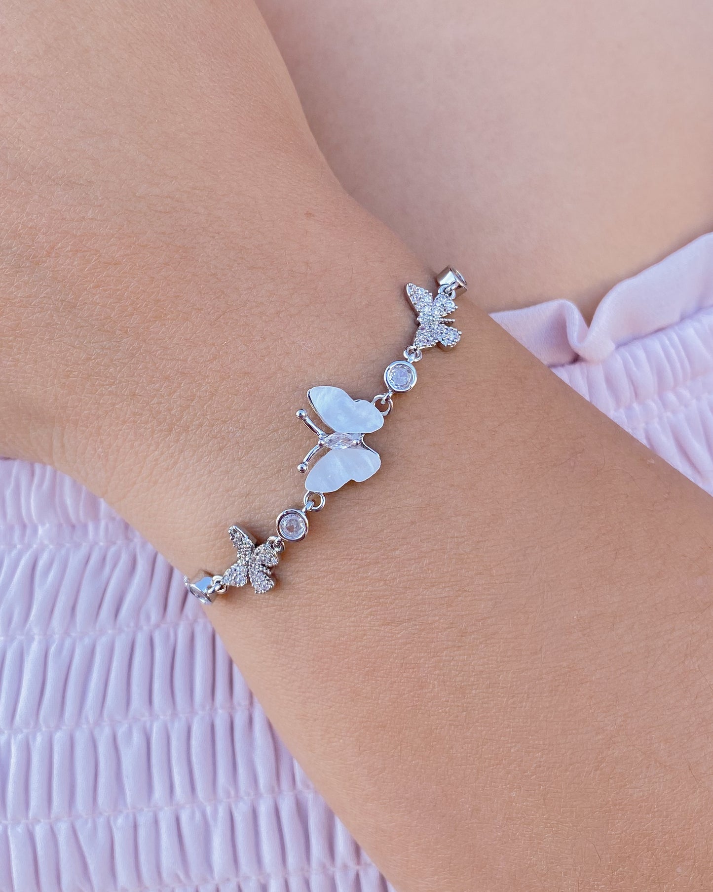 Pulsera ajustable de mariposas