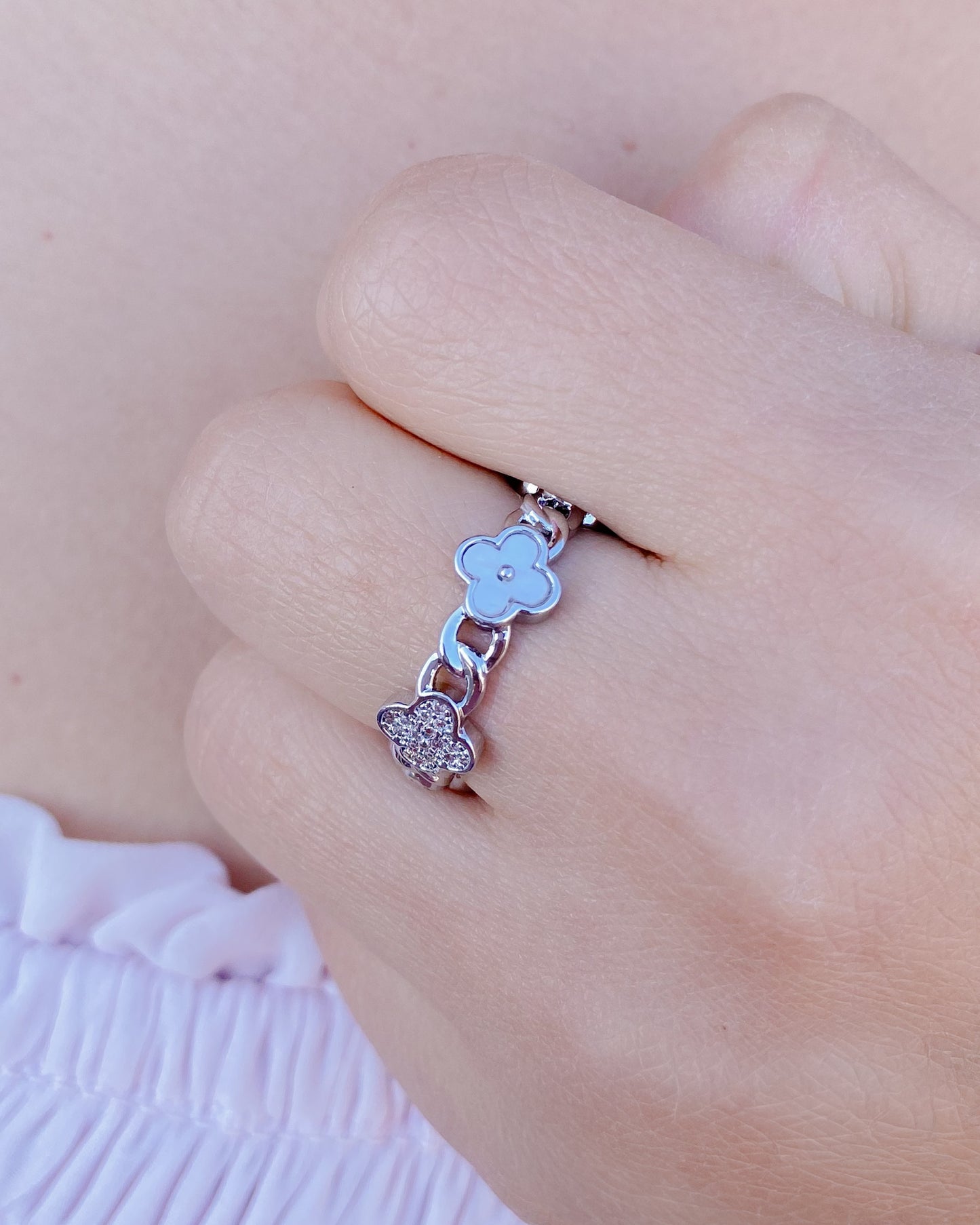 Anillo ajustable plateado