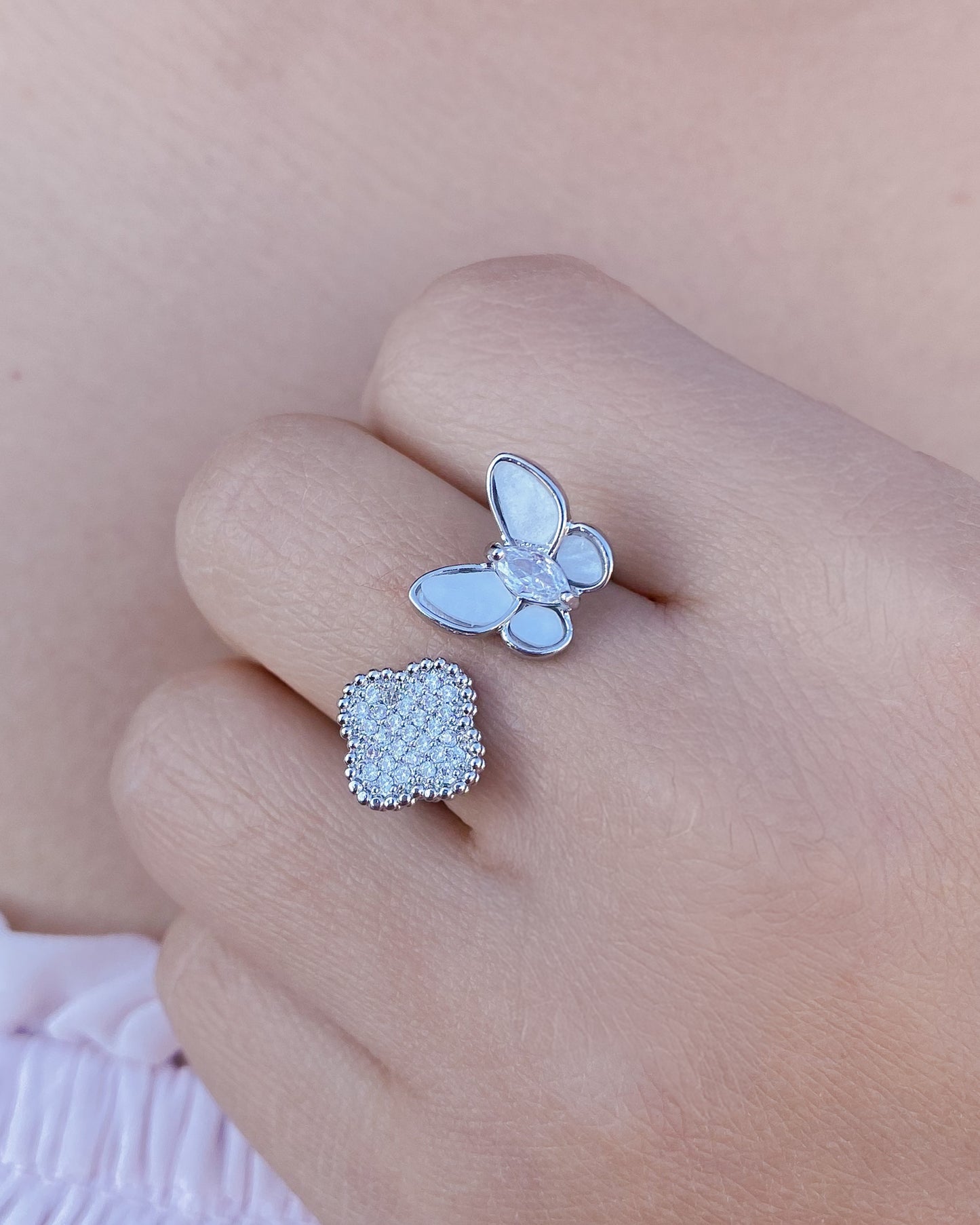 Anillo ajustable plateado