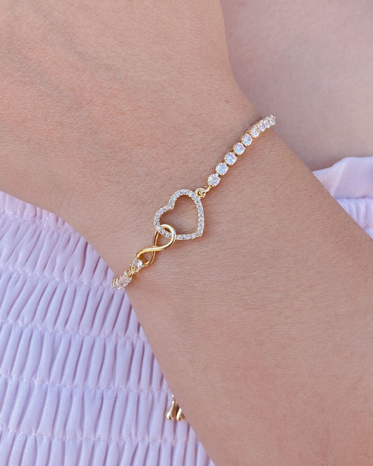 Pulsera ajustable de corazón